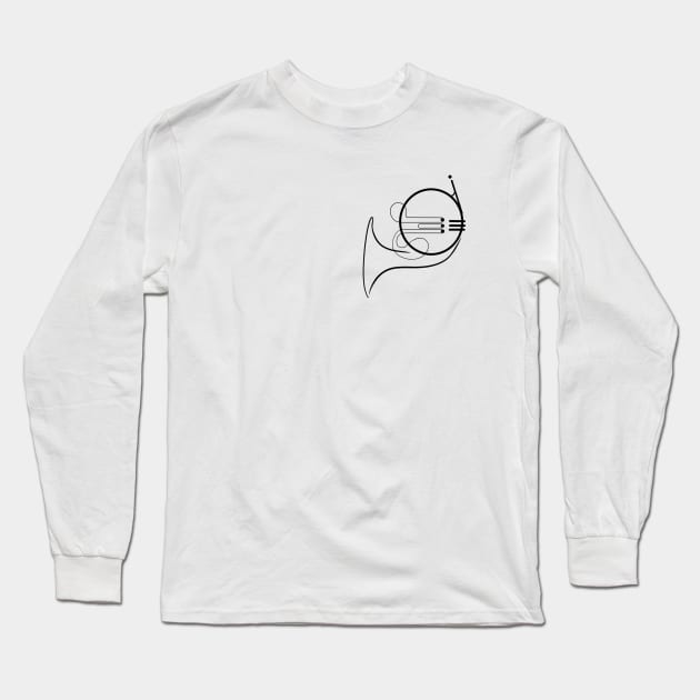 French Horn Pocket Sized Long Sleeve T-Shirt by PattyT